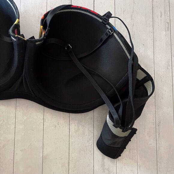 Cacique Plus Bra Harness Boost Strapless Stay Put Lace Detail Size 38D Tropical - Picture 5 of 12